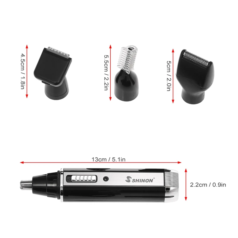  Hot TOD-Shinon 4 In 1 Nose Hair Beard Eyebrow Rechargeable Electric Trimmer Electric Nose Trimmer S