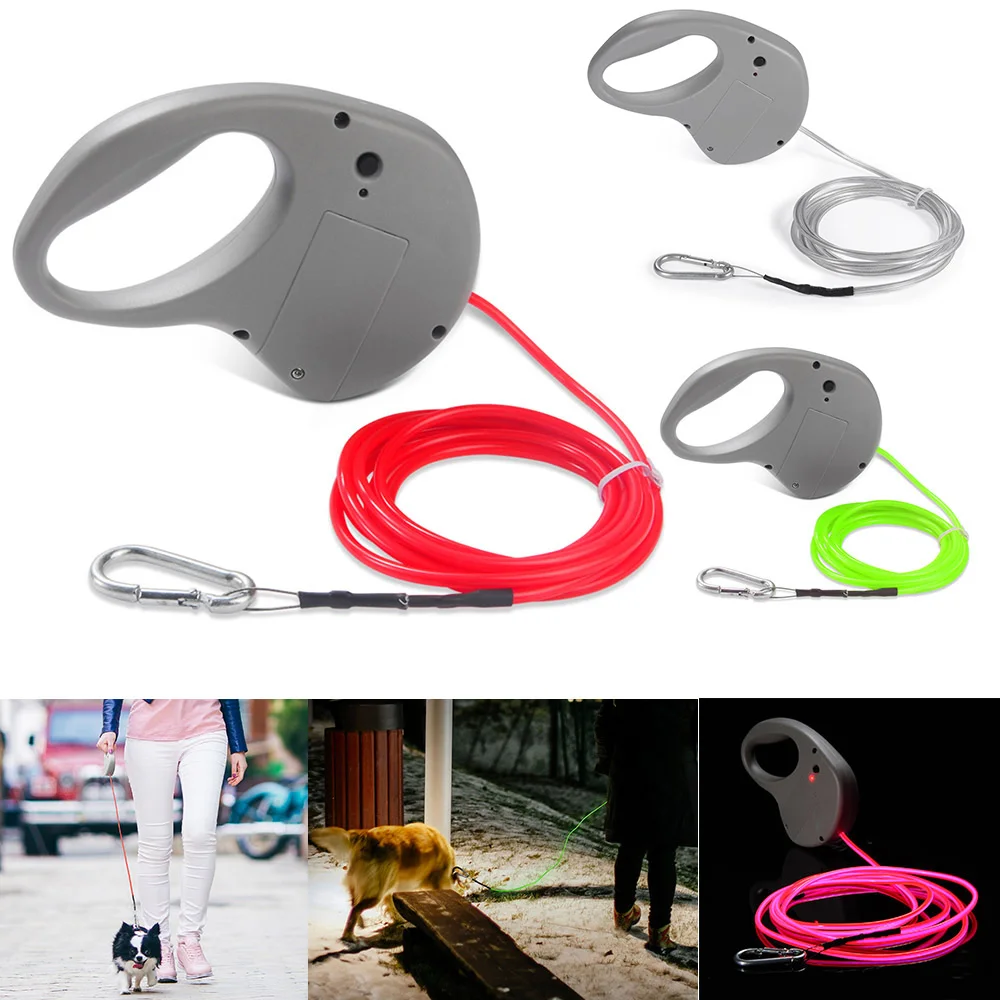 

Light up LED dog Leash Collar Luminous Running Walking Traction Rope Night Safety Flashing Dog Leash Glow Collars Pet Supplies