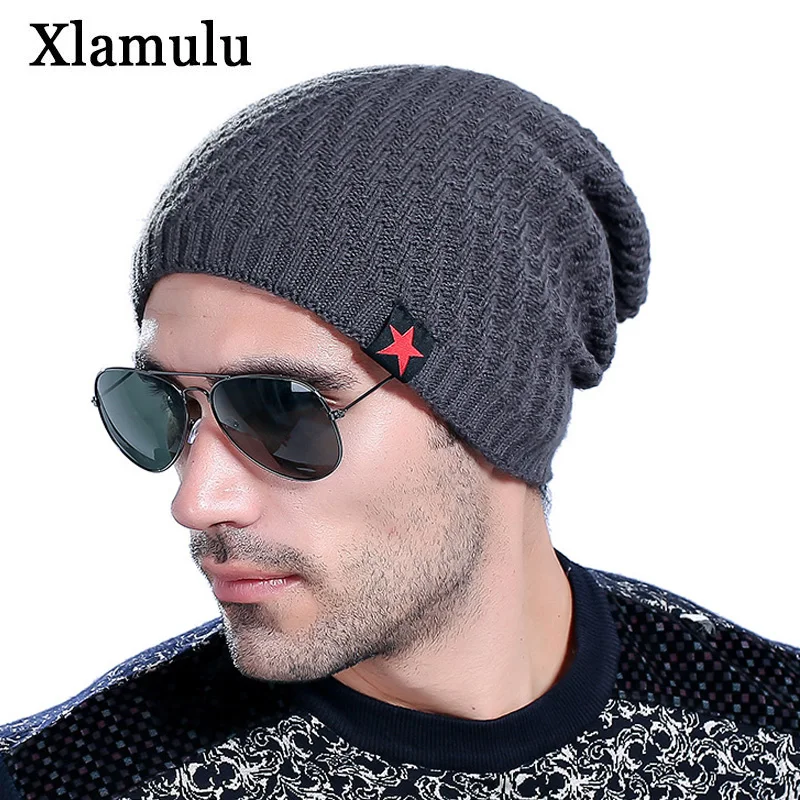 Xlamulu Skullies Beanies, вязаная шапка, зимние шапки для мужчин и женщин, шапка, теплая, мешковатая, мужская шапка, шапки, утолщенная маска Skullies