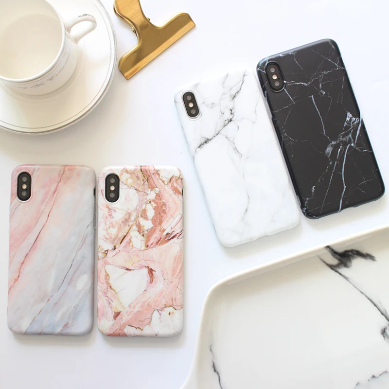 

For iphone X 7 7Plus Simple Crack Marble TPU Case for iphone 6 6s 6plus 8 8Plus Scrub TPU case back cover