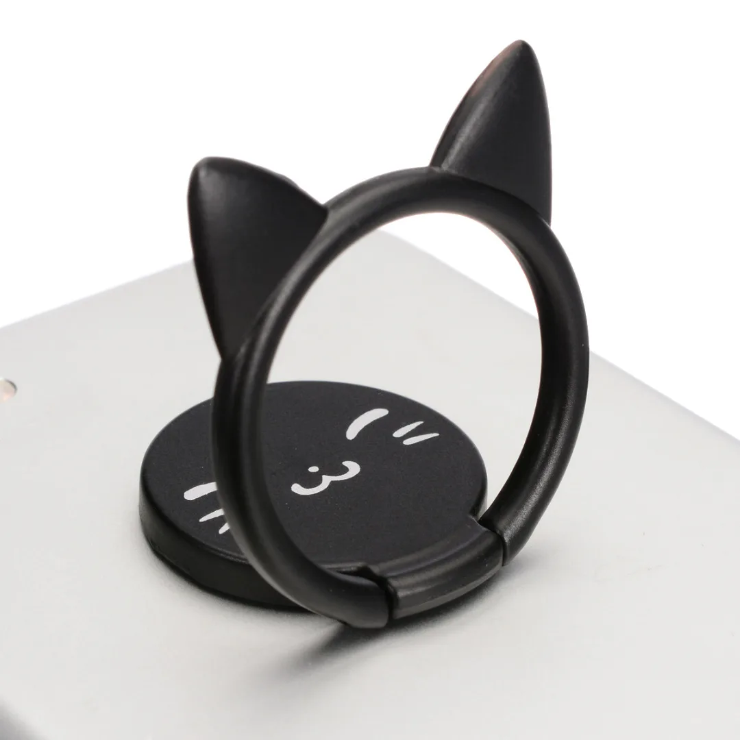 360 Degree Rotating Cute Cartoon Cat Finger Grip Ring Stand Holder for Mobile Cell Phone Finger Ring Smartphone Stand Holder