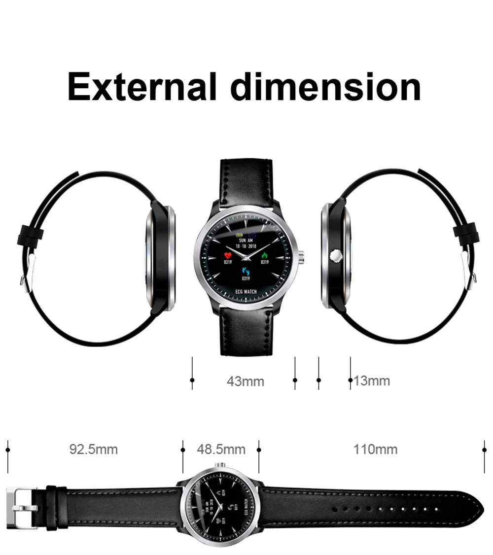 Смарт-часы для мужчин ЭКГ PPG фитнес-браслет пульсометр Монитор артериального давления водонепроницаемые Смарт-часы для Android Ios xiaomi iphone