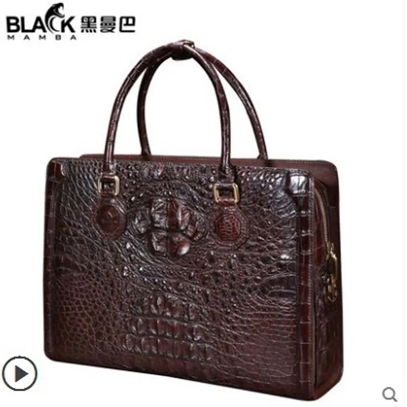 heimanba True crocodile bag man handbag genuine Thai leather tote man business Briefcase password lock men's whole skin men bag