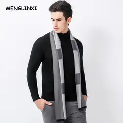 Для мужчин GLINXI Новинка 2018 года дизайн бренд шарф теплые роскошные шарфы человек мода кашемировый плед-шарф мужской бизнес повседневное