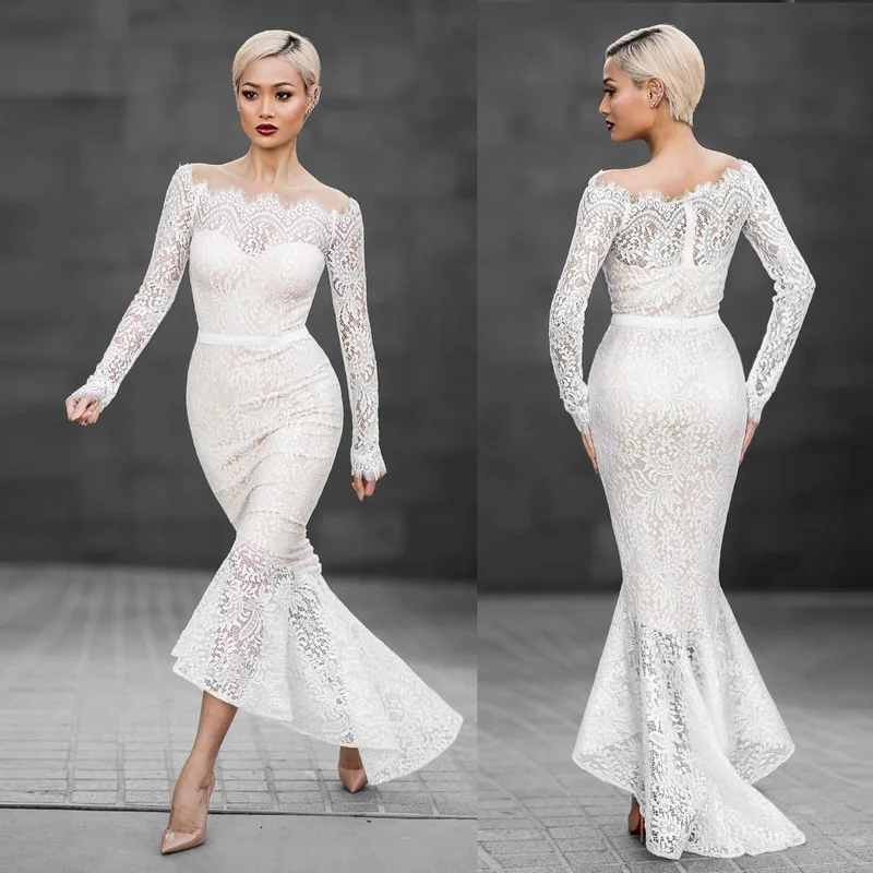 white elegant gown