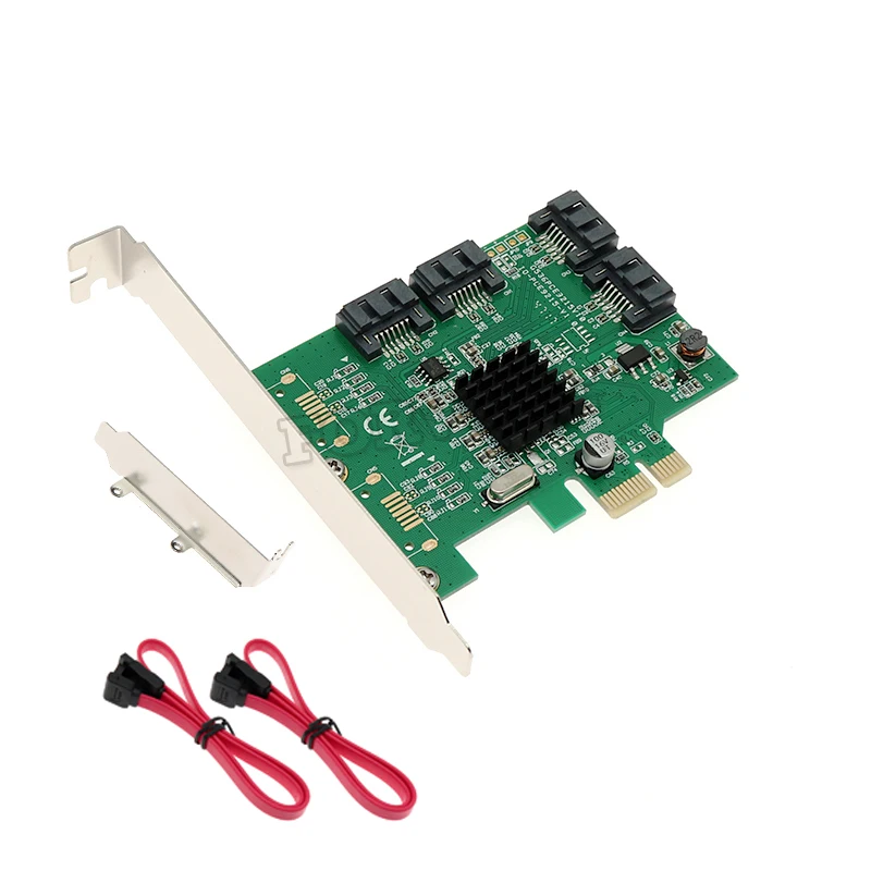PCI-e to SATA3.0 4 Port Multiplier expansion Card SATA port PCIe SSD adapter Adapter Converter Marvell 88SE9215 | Компьютеры и офис