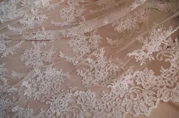 

ivory beading cord lace, lace fabric for bridal gown, bridal lace fabric, 5 yards