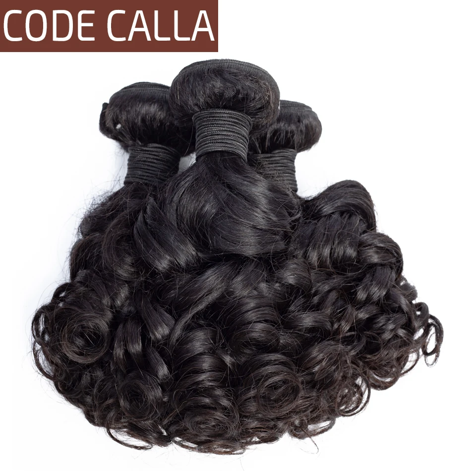 Код Калла перуанский Надувной вьющиеся наращивание волос пучки 100% не Реми человеческие волосы ткань натуральный черный 1B цвет связки для