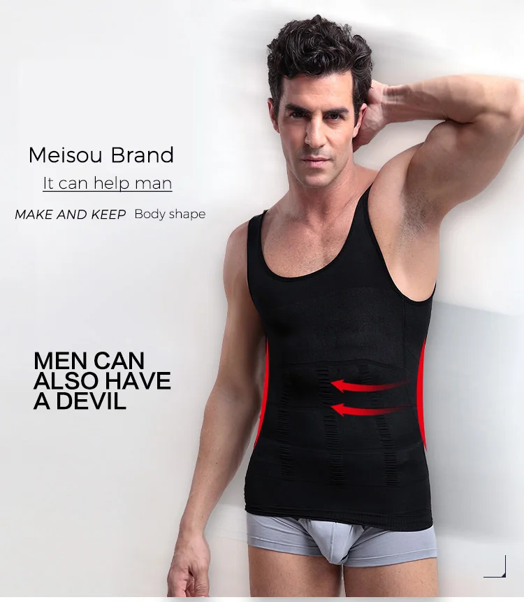 Slimming Underwear Body Shaper Men Corset Waist Cincher Vest Bodysuit Men Tummy Belly Waist Slim Shapewear faja hombre tshirt (10)