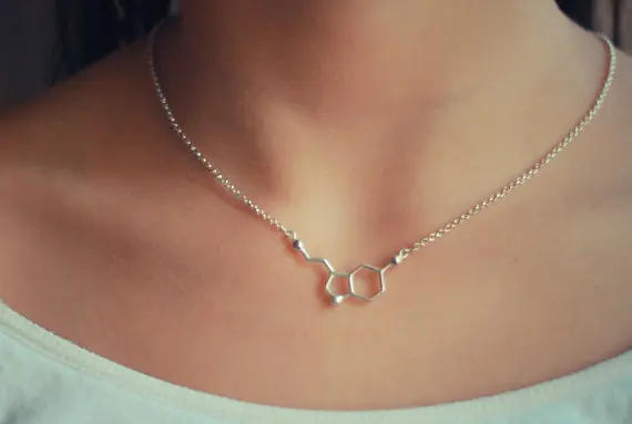 

wholesale Unique Serotonin Molecule Structure Necklace Molecule BioChemistry Structure Pendant for men free shipping 20pcs/lot