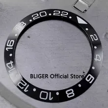 BLIGER 39,9 мм черные керамические наручные часы рамка-вкладыш часы подходят автоматическое перемещение Для мужчин t Для мужчин; БЕЗЕЛЬ для наручных часов Запчасти BB1