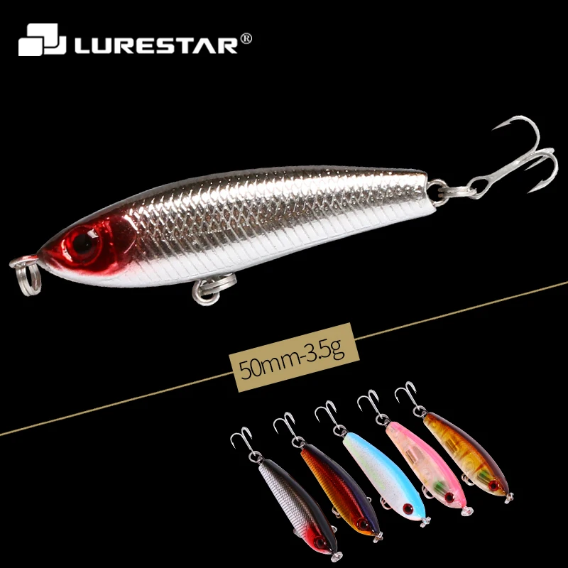 

Lurestar 3.5g Pencil 50mm 3D Eyes Crankbait Hard Bait Tight Wobble Sinking Jerkbait High Quality Fishing Lure Swimbait