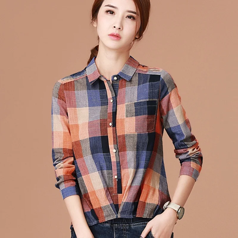 women-blouse-chiffon-plaid-shirts-woman-2018-female-elegant-vintage-shirt-casual-fashion-high-quality-ladies-tops-dd582-l