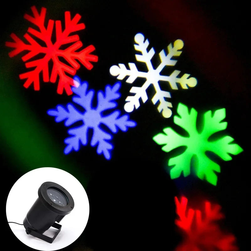 Многоцветный светодиодный проектор свет движущийся Снежинка звезда пейзаж лазерный прожектор рождественские праздничные светильники проектор Noel Exterieur - Цвет: Яркий