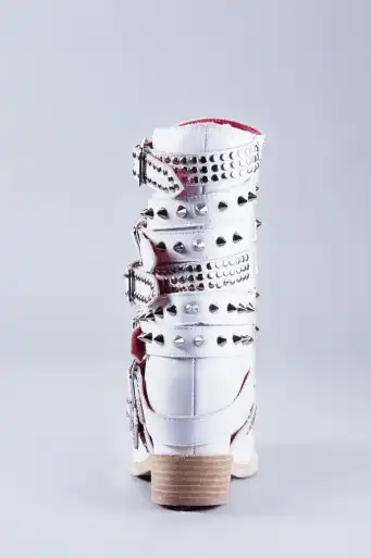 white studded cowboy boots