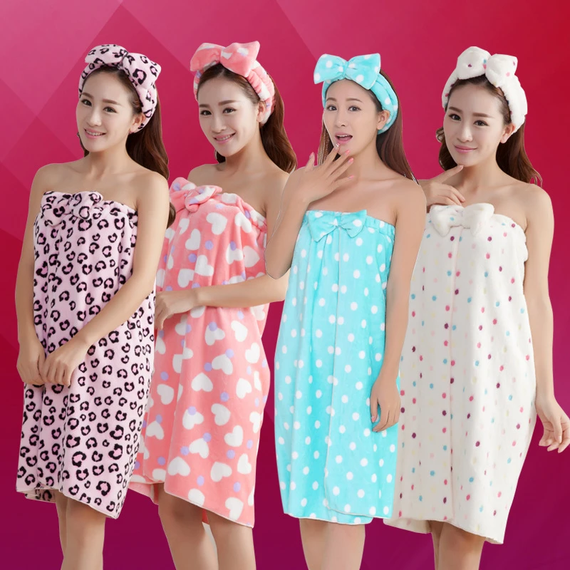73x140cm Soft Flannel High Quality Bows Bra Bath Towels Beach Bath
