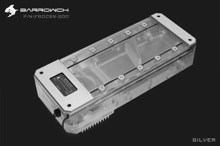 Barrowch 17 Вт комбинированный насос резервуар для воды, интегрированный резервуар дисплей температуры pc резервуар 150/200 мм черный, серебристый FBDCBX-150/200