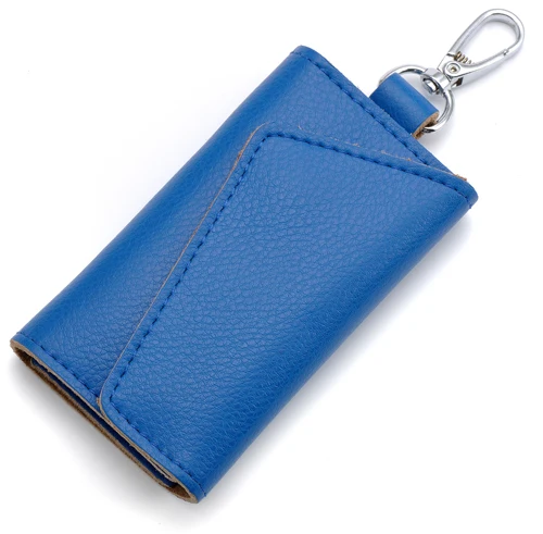 Yufang высокое качество, натуральная кожа, женская сумка для ключей, многофункциональный кошелек для ключей, деловой стиль, держатель для ключей, женская сумка - Цвет: blue key bag