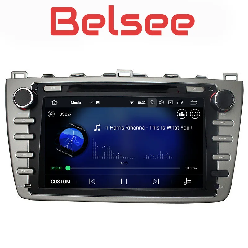 Belsee для Mazda 6 2008 2009 2010 2011 2012 Android 8,0 Автомагнитола головное устройство gps навигация стерео автомобильный мультимедийный плеер 8 ядер