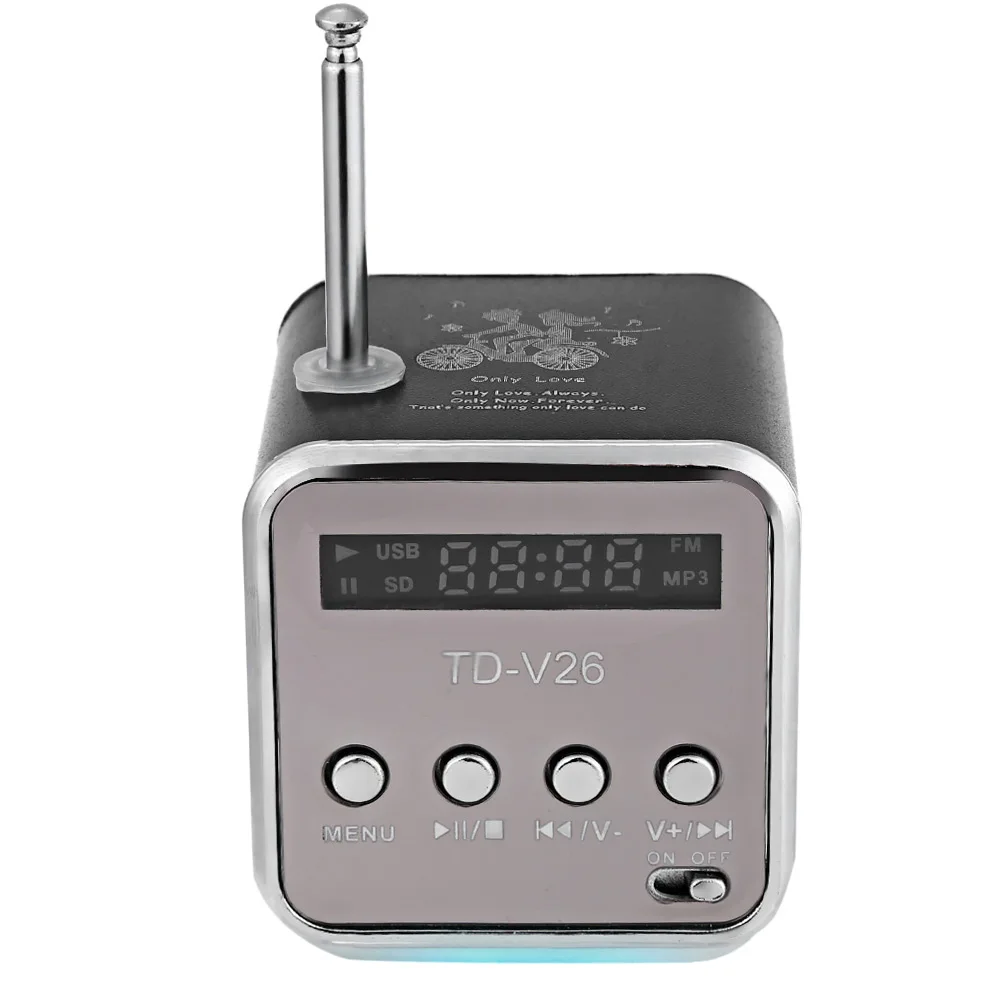 Портативный мини динамик TD V26 Micro SD TF s музыкальный плеер MP3 FM радио USB стерео ПК для