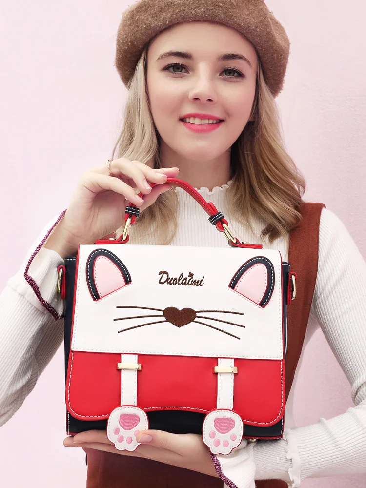 

2019 New Arrival Spring and Summer Student Cat Hand Shoulder Bag Korean Version Cute Personalized Messenger Bag