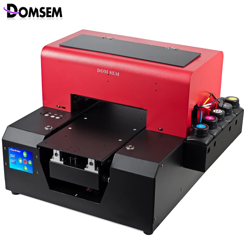 УФ планшетный принтер DOMSEM с 3D рельефным тиснением для стекла пластика кожи ПВХ