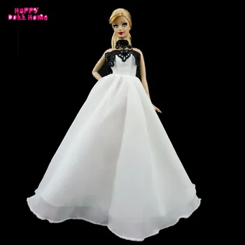 

Handmade Dinner Party Dress Princess Gown Outfit Clothes For Barbie Doll For Vintage Doll Accessories With Necklace