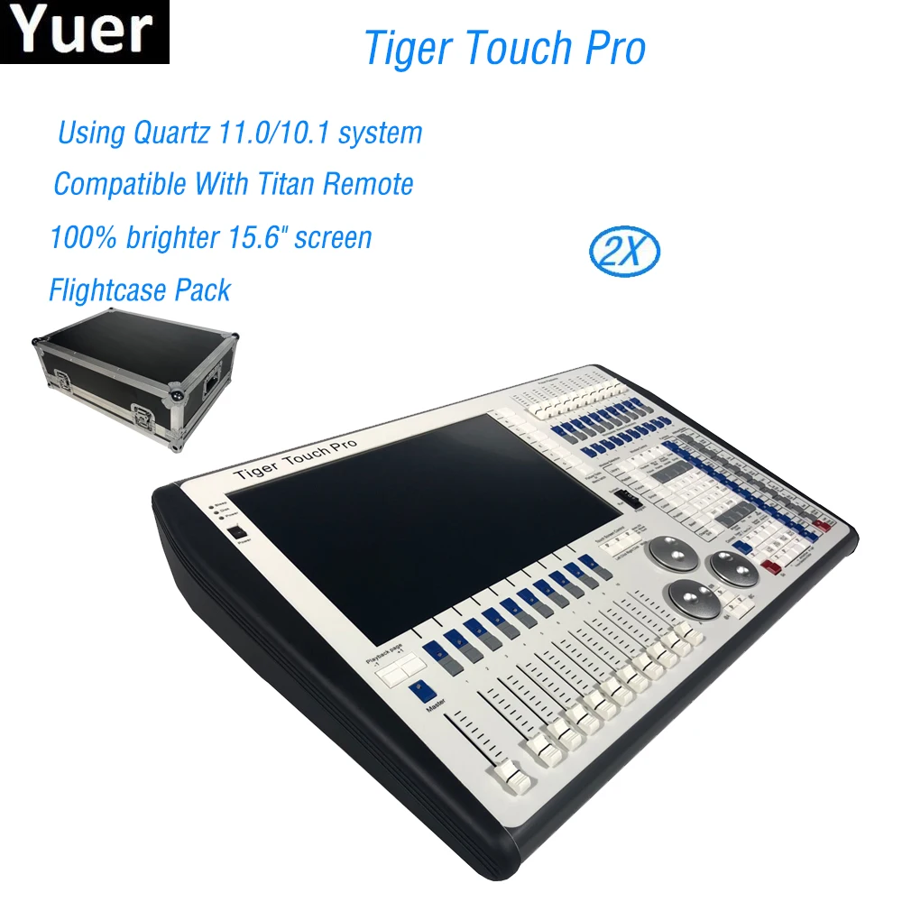 

Newest Digital Tiger Touch Pro 11.1/10.1 Screen DMX Light Console Controller For Stage Lighting DJ equipment with Flight Case