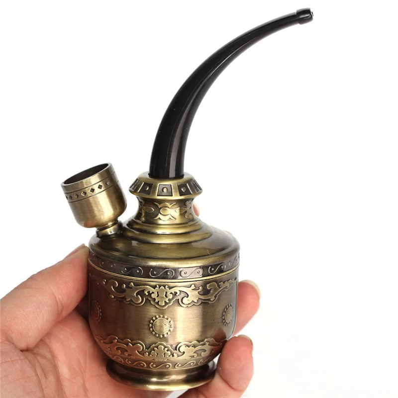 

1pc Bronze Water Smoking Pipe Shisha-Hookah Pipes Cigarette Holder Pipe Hookah Smoking Filter-Smoke Accessories Tar JD-128