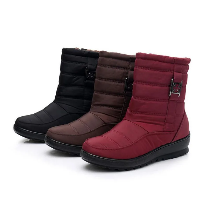 Новинка; зимняя обувь из хлопка; утепленные бархатные зимние сапоги; женские водонепроницаемые теплые дышащие ботинки с зонтиком; женские ботинки; 19