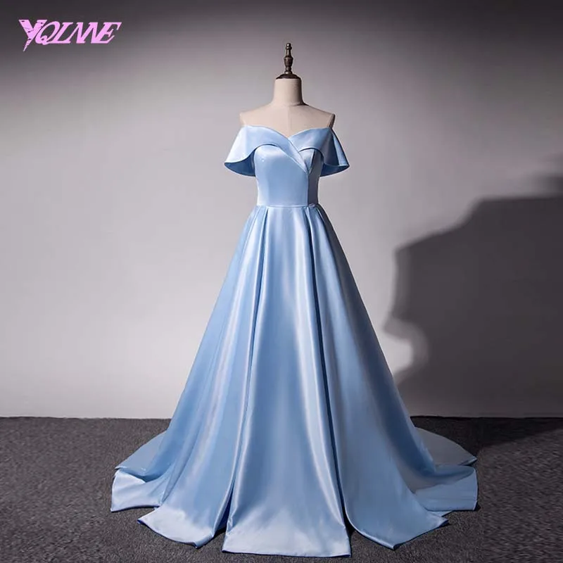 YQLNNE 2018 Simple Off the Shoulder Long Prom