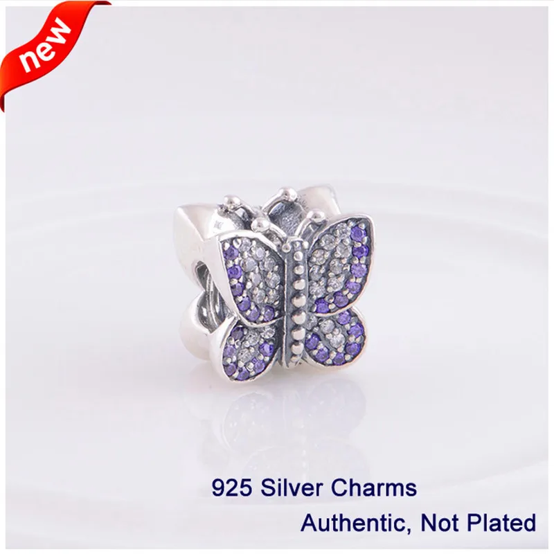 

Sparkling Butterfly Beads 100% 925 Sterling Silver Mixed Cz Charm Beads for Jewelry Making Fit Bracelets Diy Fine Jewelry PW358