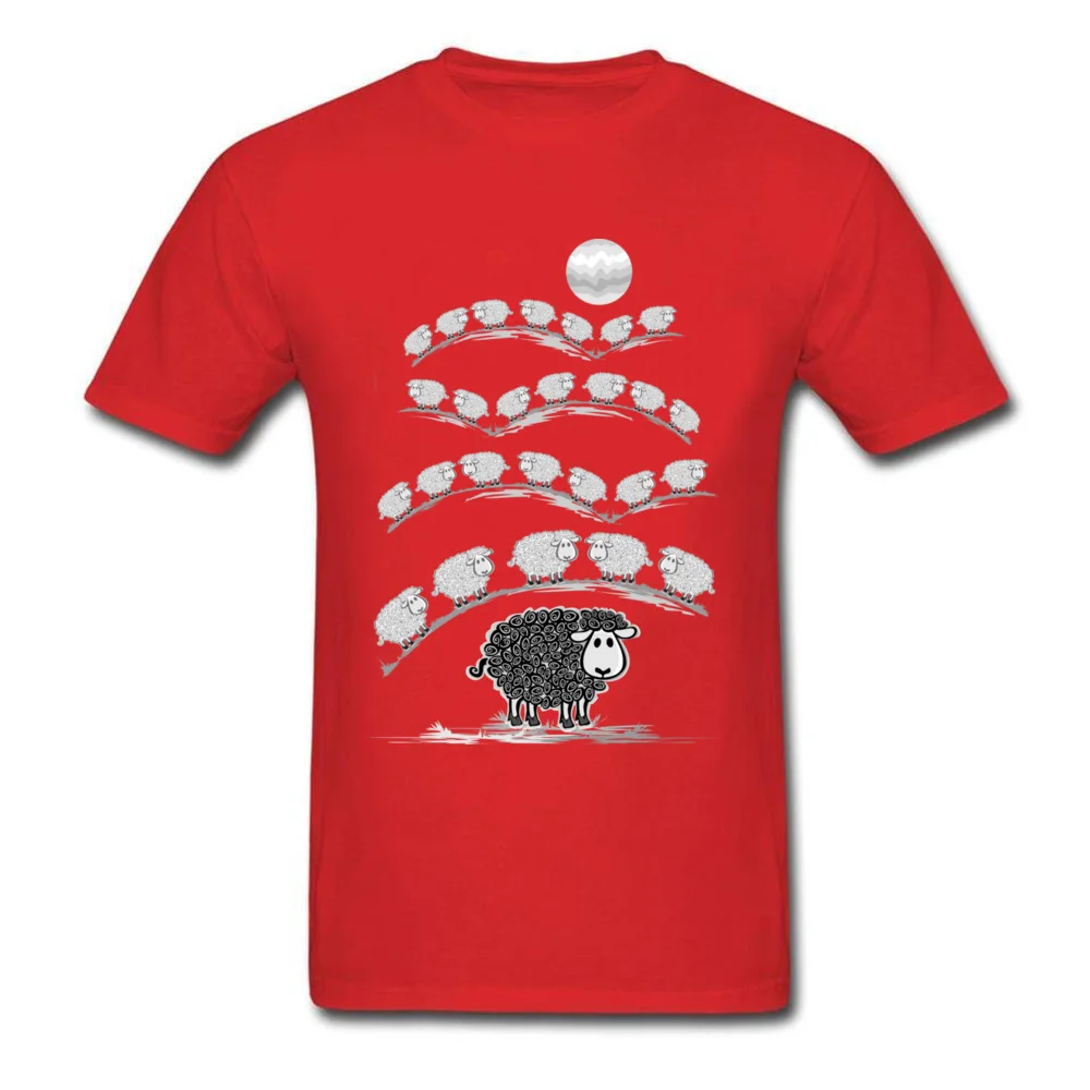i am black sheep Pure Cotton Funny Tees High Quality Short Sleeve Men's Top T-shirts Print Summer Tee-Shirt O Neck i am black sheep red