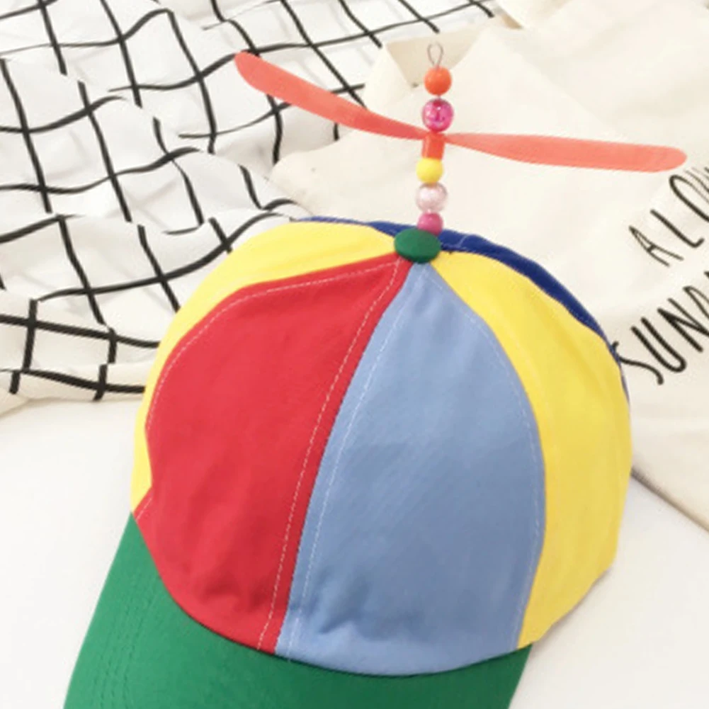 

Women Men Hats Creative Propeller Cap adjustable Baseball Hat Helicopter Rainbow Color Fancy Hat for Adult for Children kids