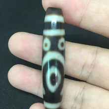 Редкий узор Тибетский дзи свободные бусины 2 два глаза кулон натуральный агат 55x12 мм амулет бусины в античном стиле для изготовления ювелирных изделий