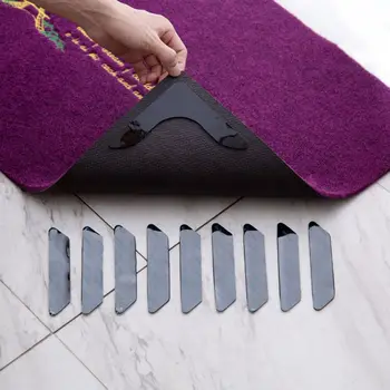 

Floor Rug Carpet Mat Grippers Black Non Slip Anti-Slip Sticker Reusable Washable Grip Sticker Living Room Anti Curling Indoor