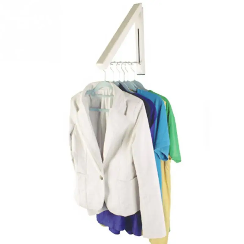 1pc Durable Hanger Stainless Steel Folding Wall Hanger Mount Clothes