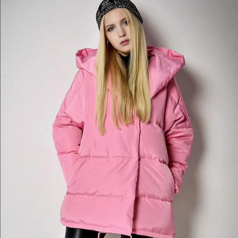 

women loose hooded jacket overcoat plus size duck down overcoat asual Winter Coat