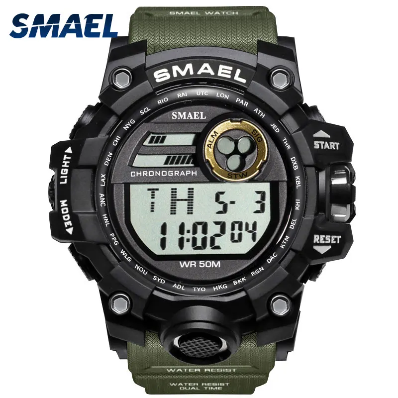 

Men Watches Sport Military SMAEL S Shock Relojes Hombre Casual LED Clock Digital Wristwatches Waterproof 1545D Sport Watch Alarm