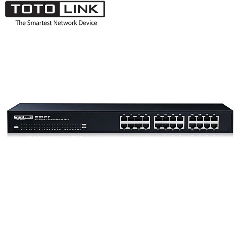 

TOTOLINK SW24 24-Port 10/100Mbps Unmanaged Switch Fast Ethernet Desktop Switch, Easy Use for Expanding your Wired Home Network