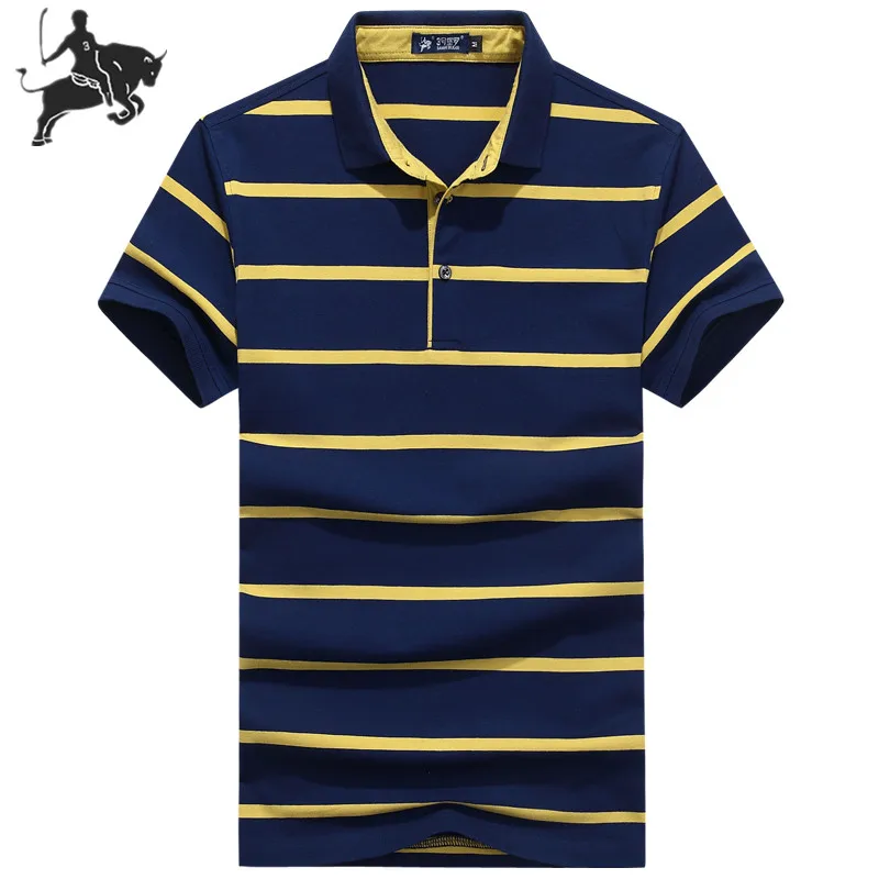 

Business Fashion Lapel Stripes Polo Shirts Men Casual Wear Male Short Sleeve Polos Para Hombre Men Clothing 2019