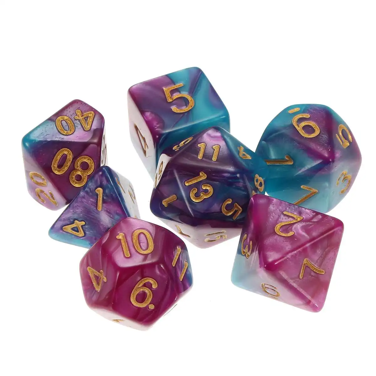 42 шт многогранные кости набор D20 D12 D10 D8 D6 D4 аксессуары для настольной игры+ 6 мешков для DND RPG MTG ролевые Настольная игра