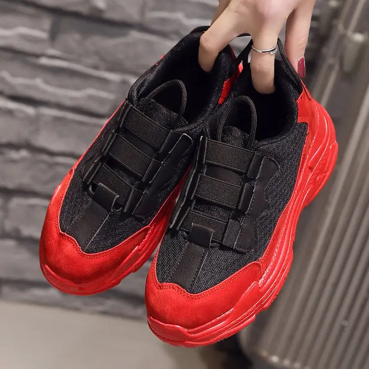YeddaMavis 6CM Platform Sneakers Women Shoes Daddy Shoes Spring New Korean Mesh Lace Up Womens Shoes Woman Zapatos De Mujer