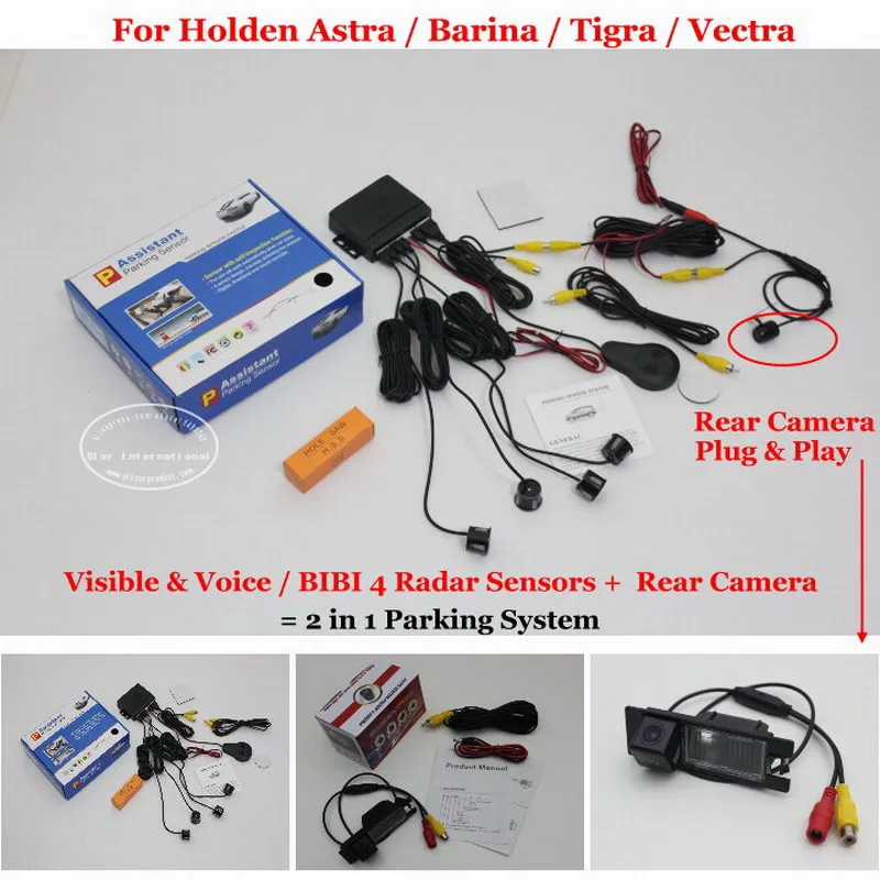 

Liislee Car Parking Sensors + Rear View Camera = 2 in 1 Visual / BIBI Alarm Parking System For Holden Astra / Barina / Tigra