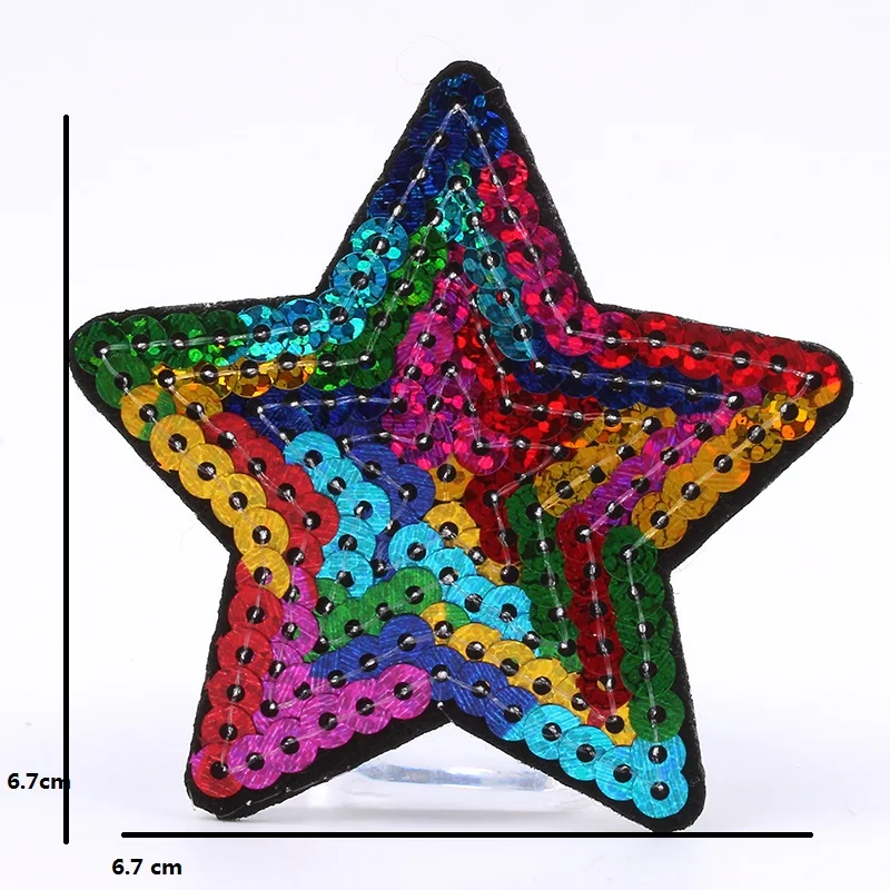 10 шт./лот, расшитые блестками нашивки со звездами, наклейки со звездами для одежды, джинсы, Аппликации, сделай сам, пальто, штаны, нашивки для шитья