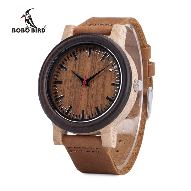 

BOBO BIRD M14 Vintage Unique Design Wooden Watch For Men With Genuine Leather Strap in Gift Box