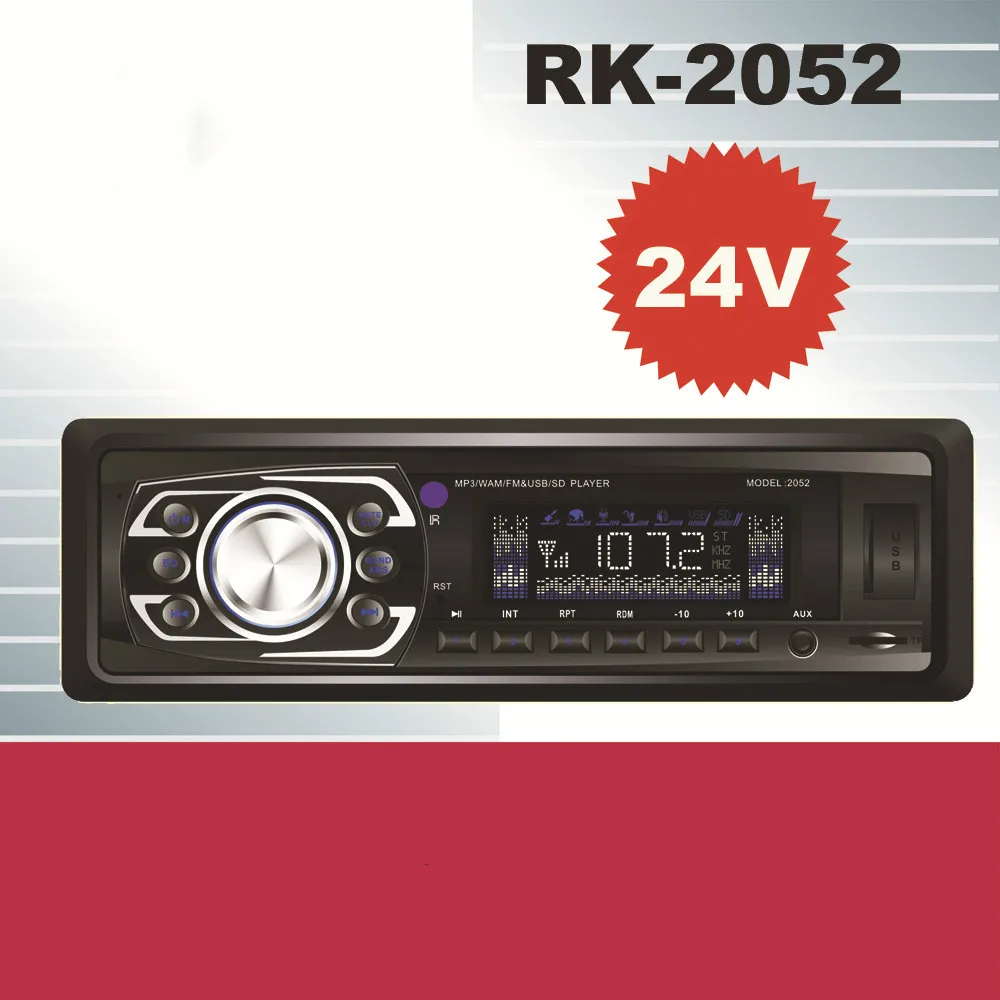 24V/12V 12pin Car radio with Bluetooth Car Audio Stereo FM radio MP3 ...
