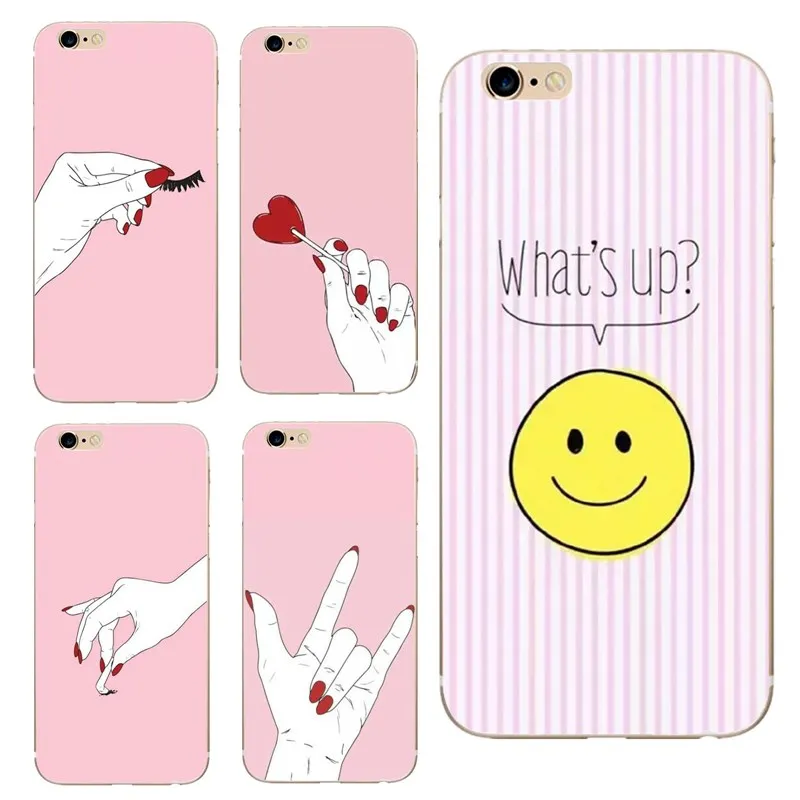 Smartphone For iphone 6s 6 5 5s se 7 8 plus x case Smoking Red Soft Cover bag for phone girls cover tpu |