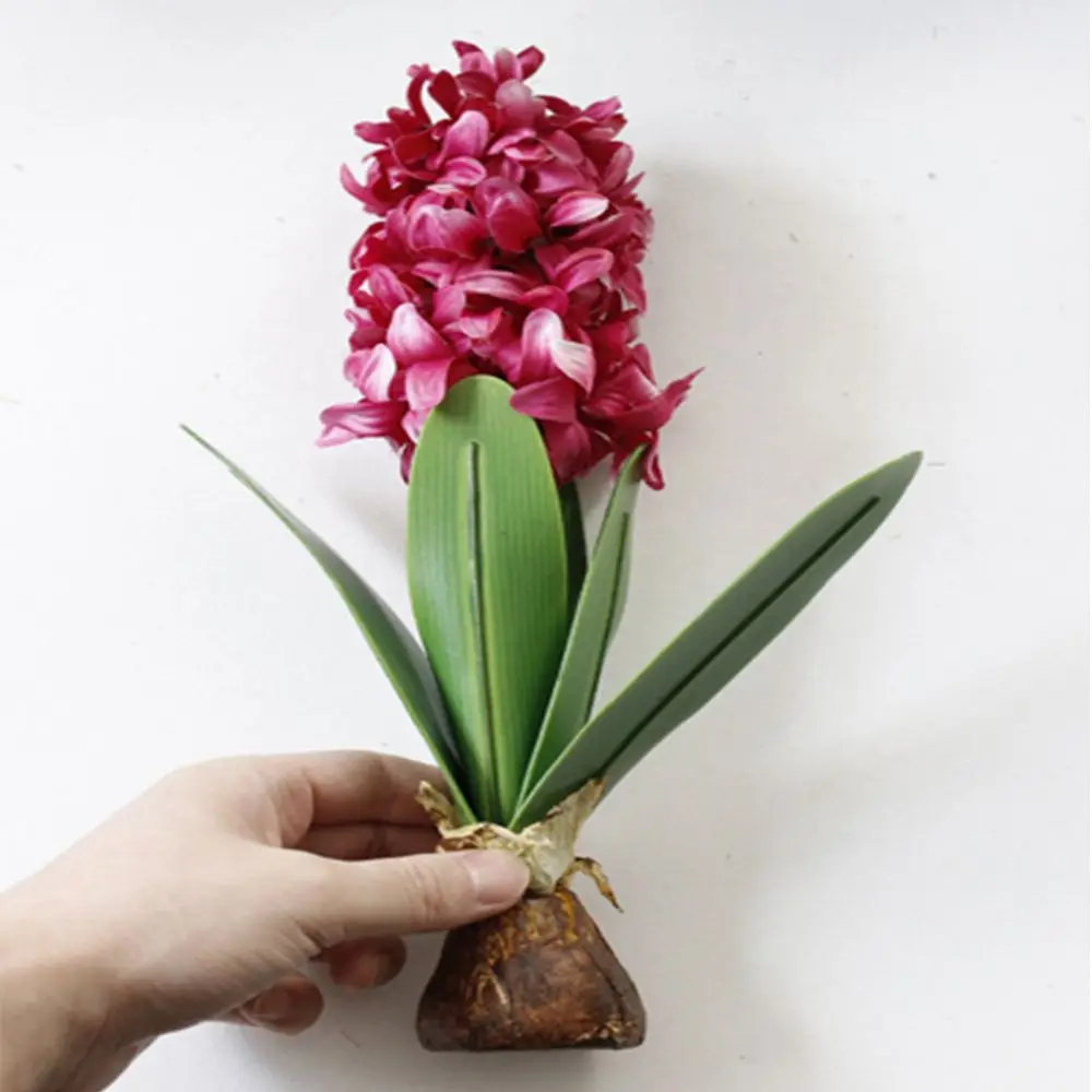 1 шт., искусственный цветок, гиацинт с лампочкой, украшение для дома и сада, искусственные гиацинтовые настольные декоративные цветы - Цвет: Красный