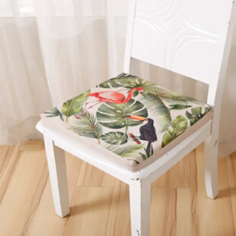 

Urijk Green Leaf Linen Seat Cushion Office Sofa Living Room Cushions Home Decor Sofa Pillow Buttocks Cushion For Chair 40X40CM